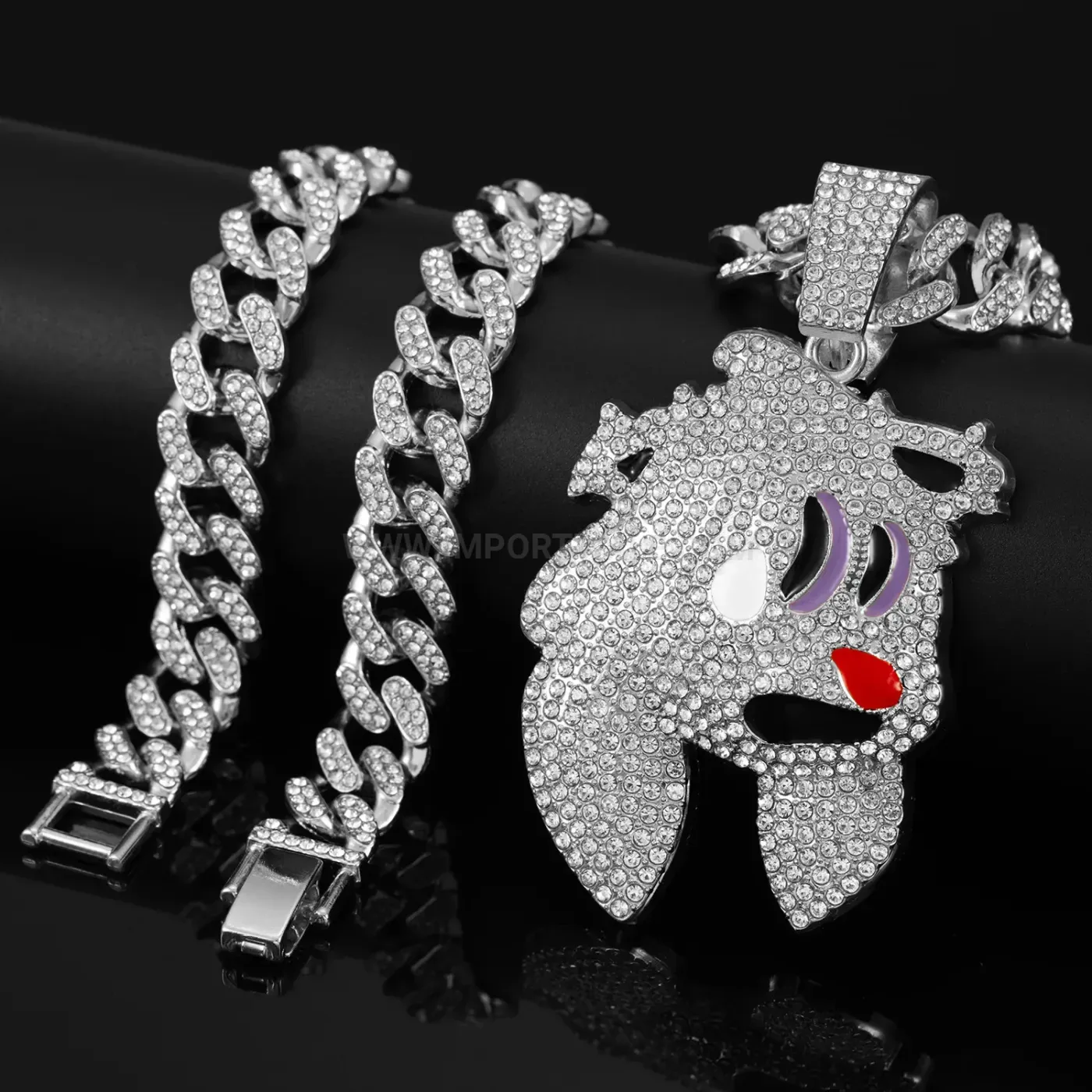 Premium Layered Magic Rabbit Pendant Cuban Chain Necklace
