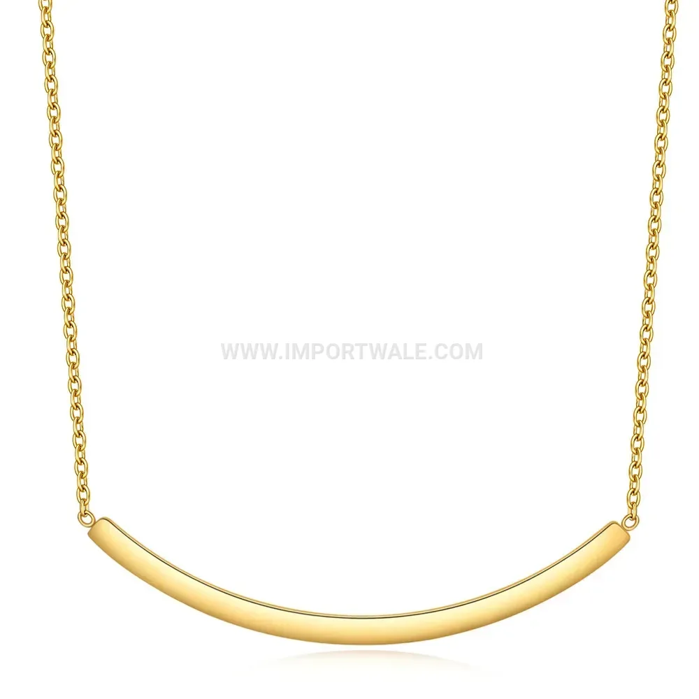 Minimalist Curved Bar Stainless Steel Choker Necklace