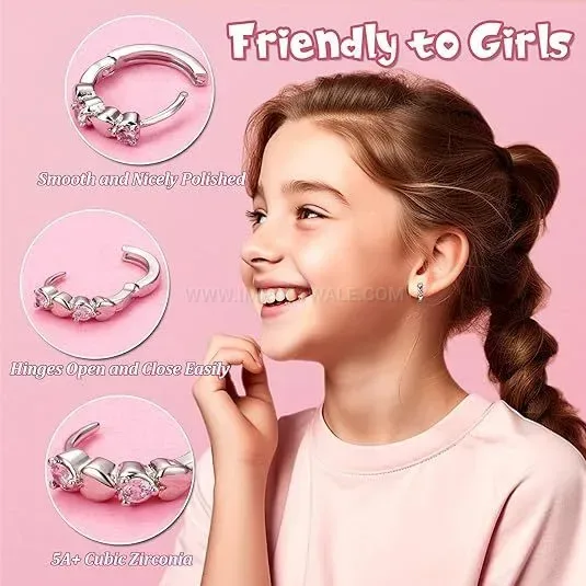 Modern Floral Cubic Zirconia Stainless Steel Cartilage Piercing Stud Set