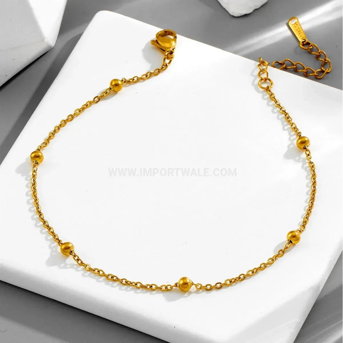 Stylish Rhinestone Curved Hollow Heart Stainless Steel Chain Anklet