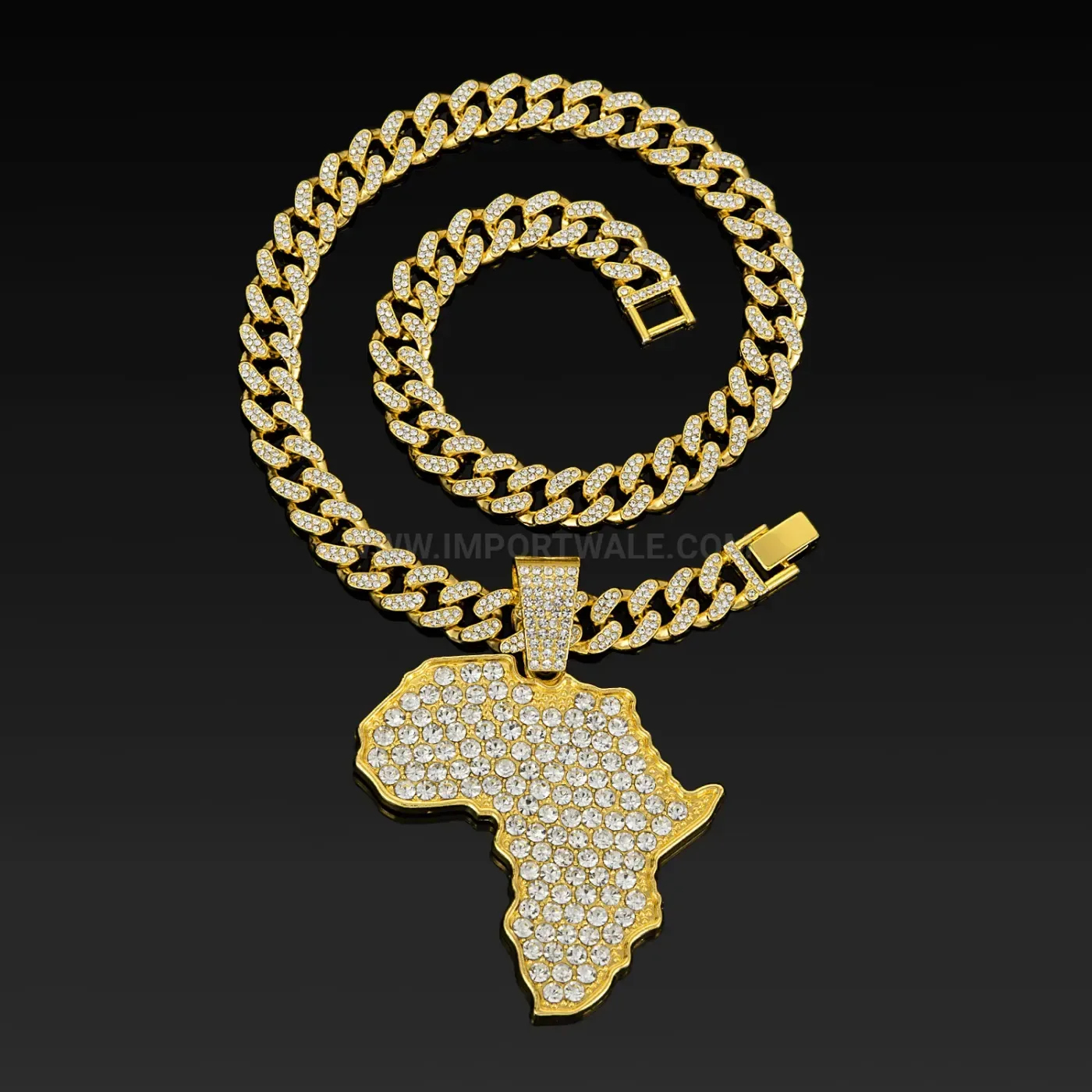 Thickened Iced Out World Map Medallion Pendant