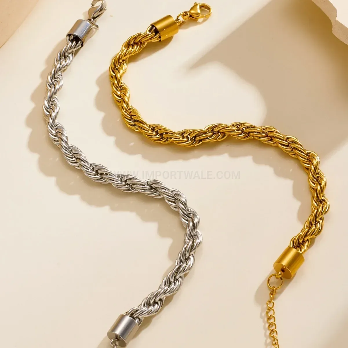 Twisted Rope Chain Stainless Steel Anti Tarnish Bracelet