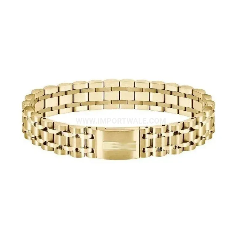 Elegant Geometric Stainless Steel Bio Magnetic Link Bracelet
