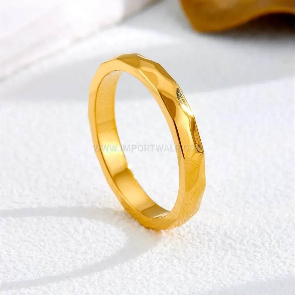 Faceted Geometric Rhombus Stainless Steel Ring