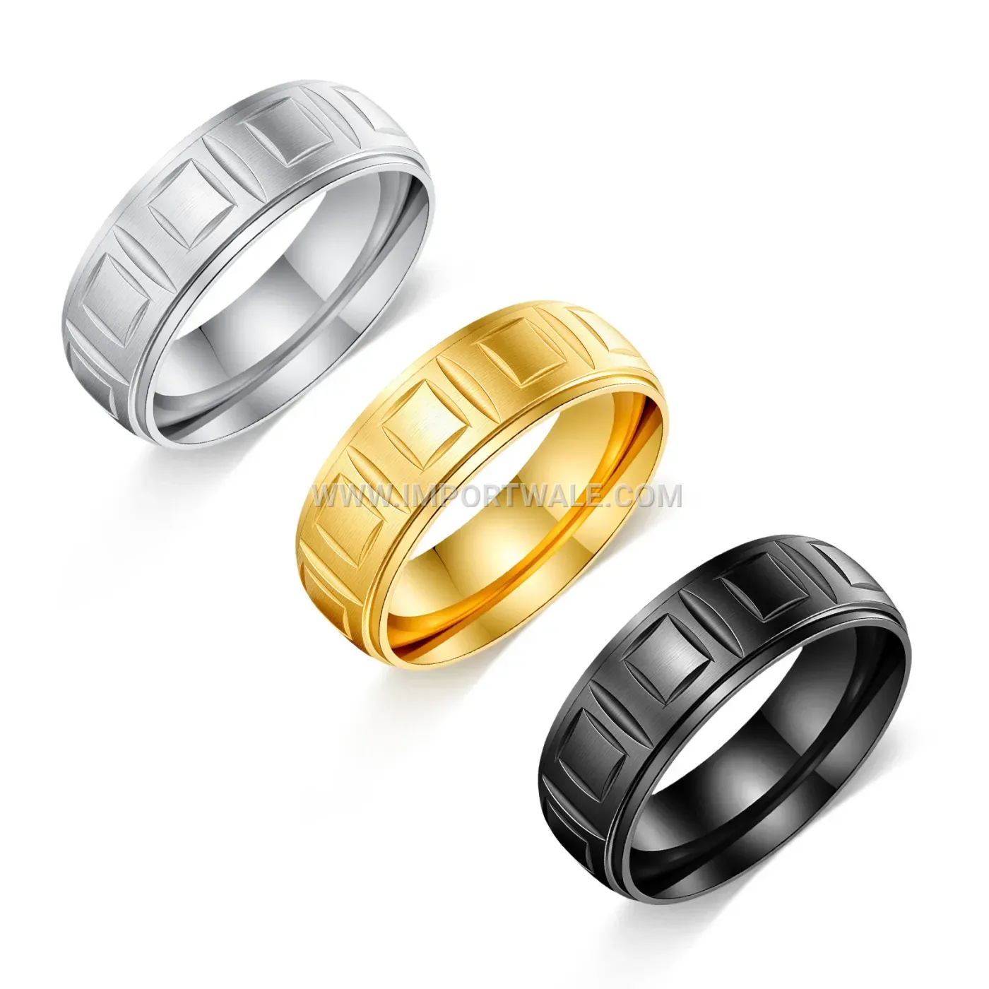 Textured Sandblast Stainless Steel Band Ring