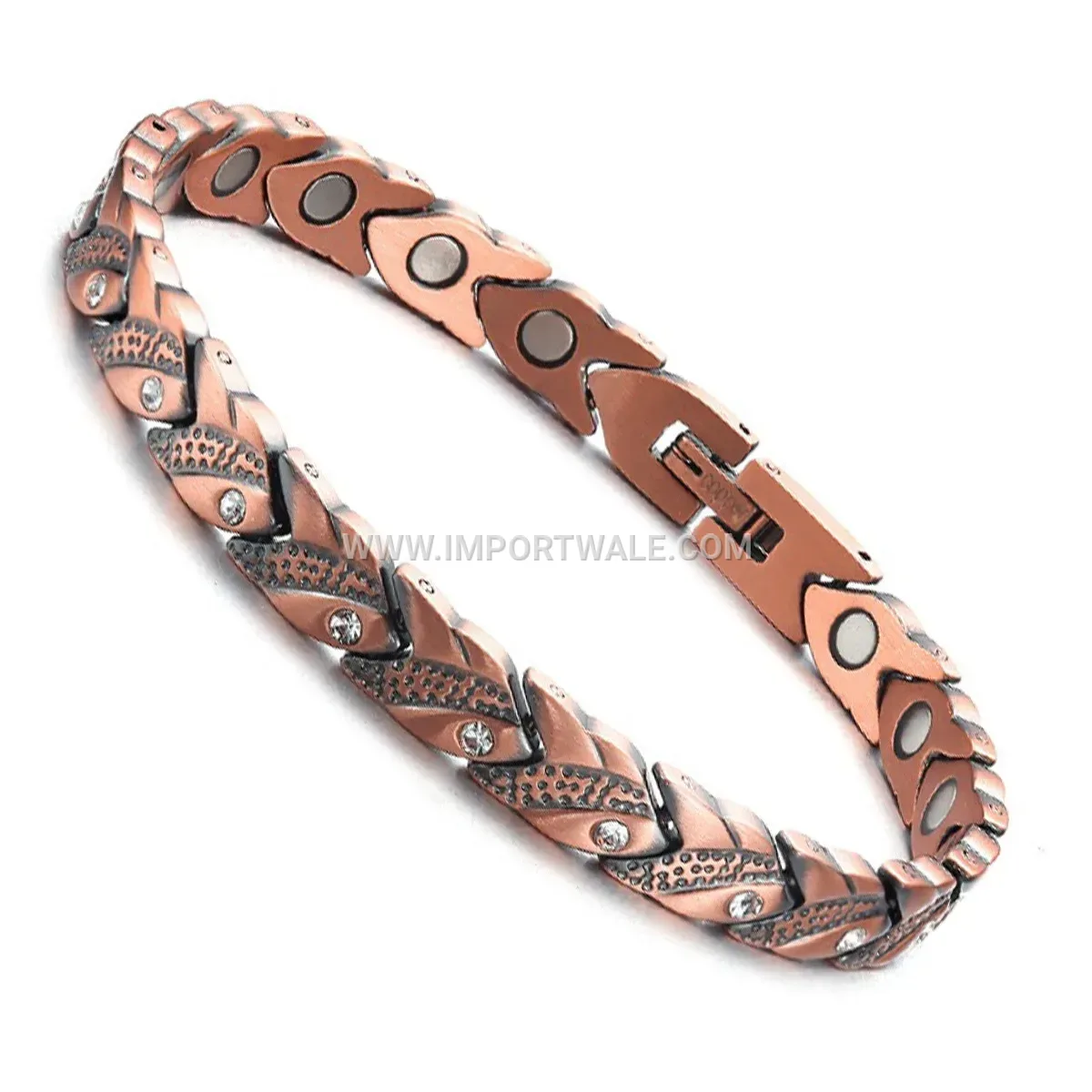 Sleek Geometric Titanium Steel Magnetic Energy Bracelet