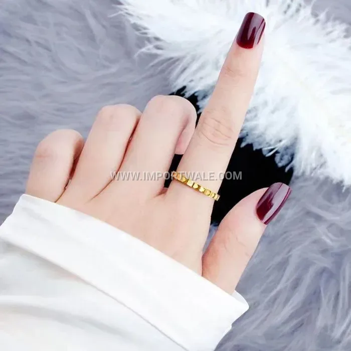 Delicate Gold Plated Stainless Steel Heart Ring