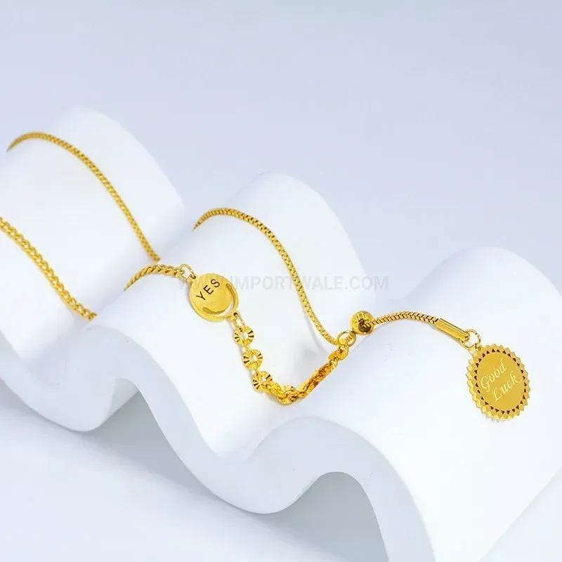 Smiling Sunflower Pendant Stainless Steel Ball Chain Necklace