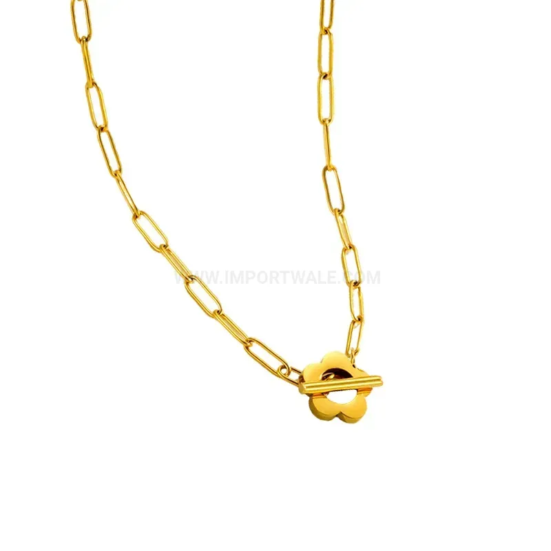 Geometric Plum Blossom Toggle Clasp Chain Jewelry Set