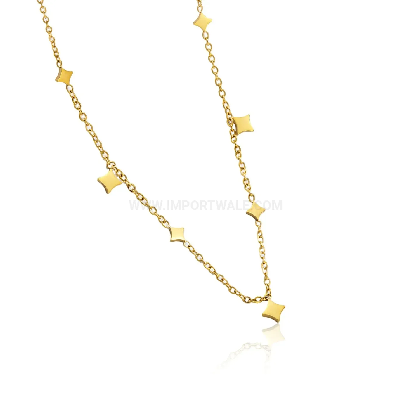 Elegant Sparkling Rhombus Sequin Titanium Steel Necklace