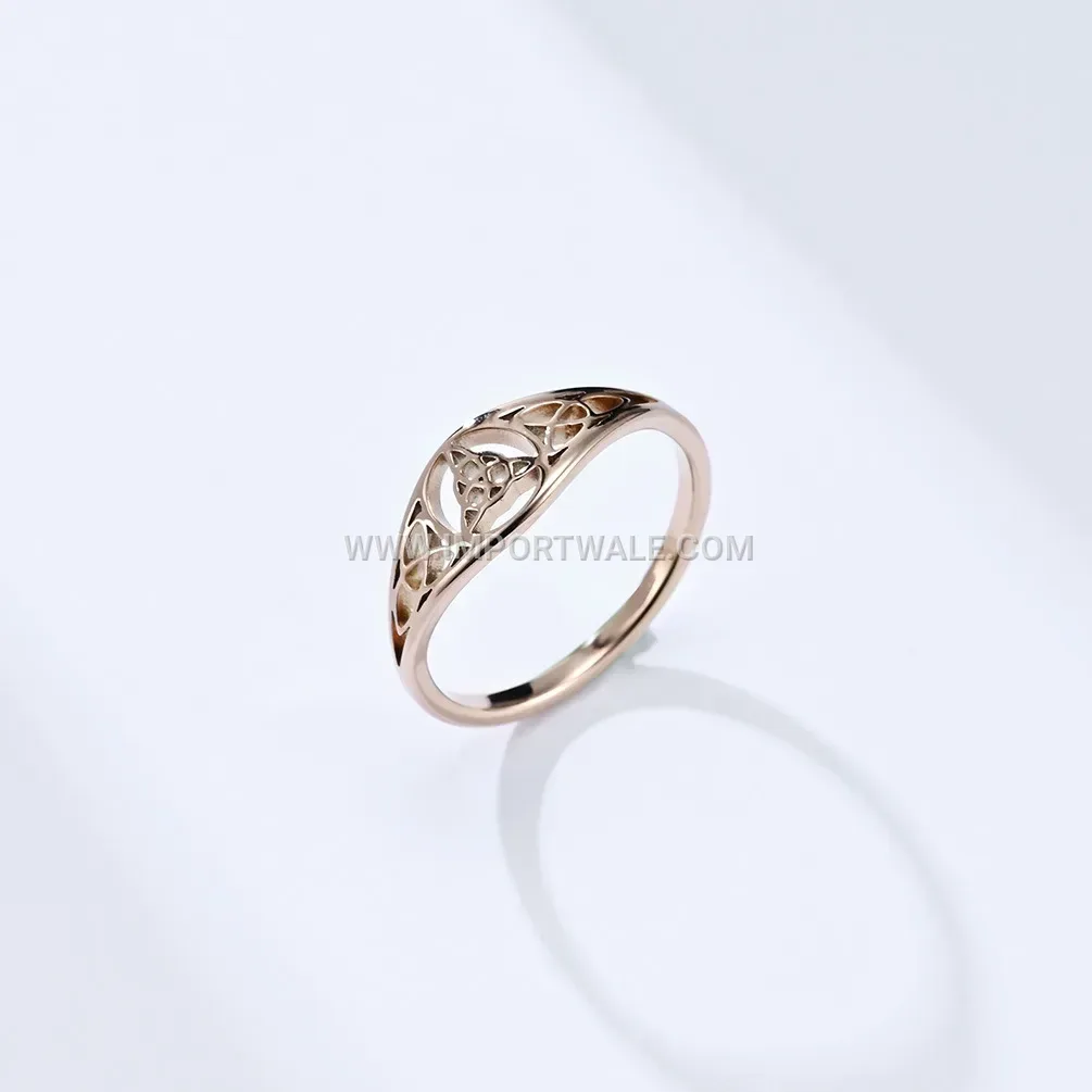 Cutout Viking Celtic Triquetra Knot Stainless Steel Band Ring