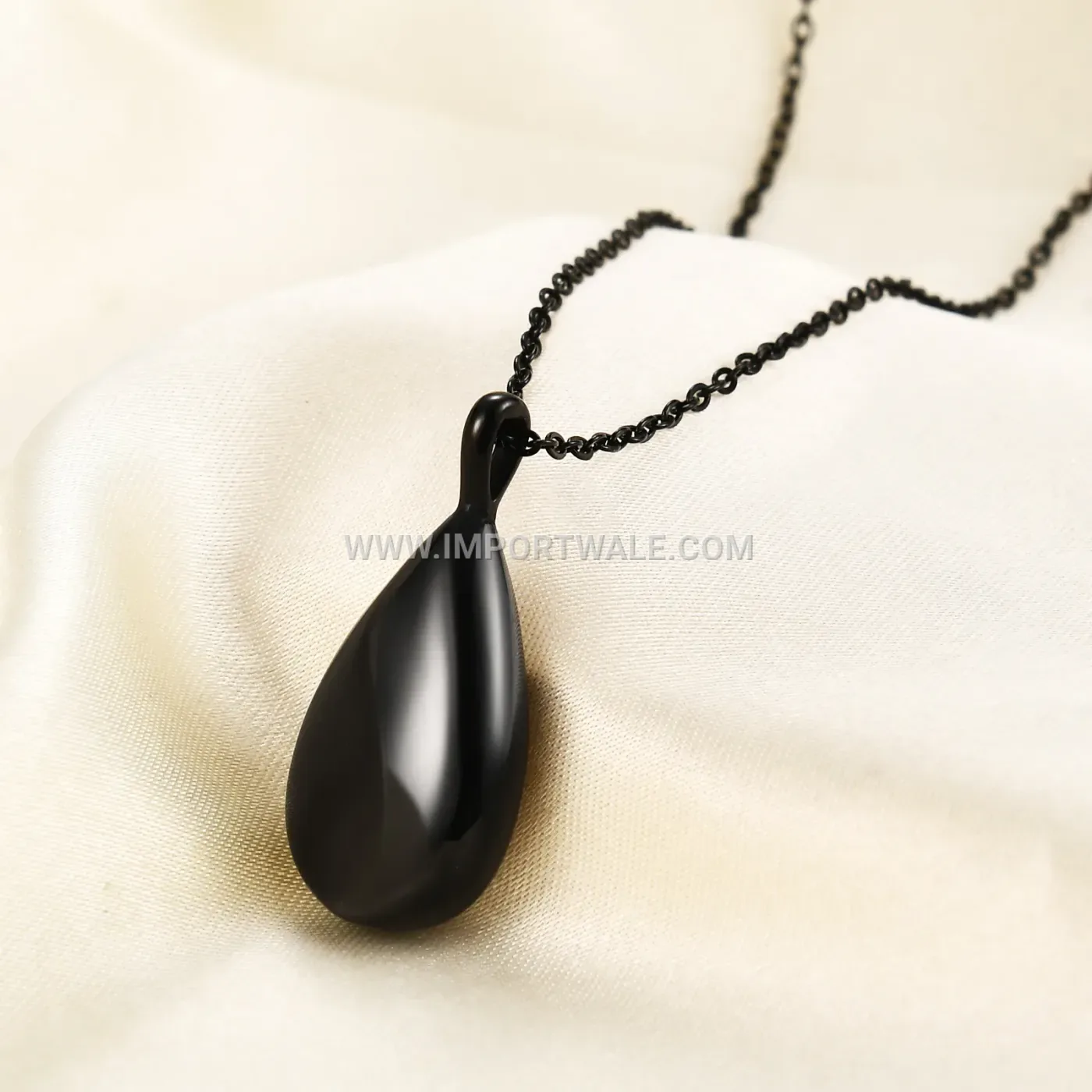 Openable Teardrop Urn Pendant Stainless Steel Necklace