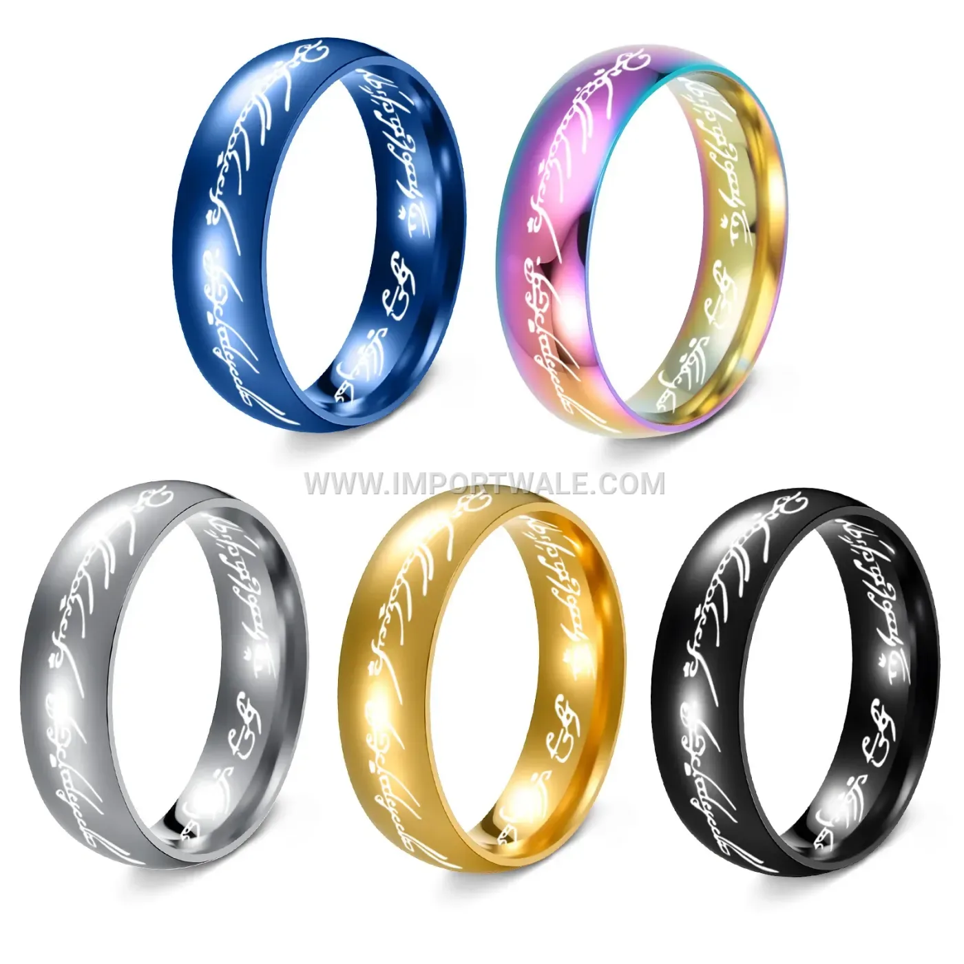 Vintage Inscribed Stainless Steel Band Ring