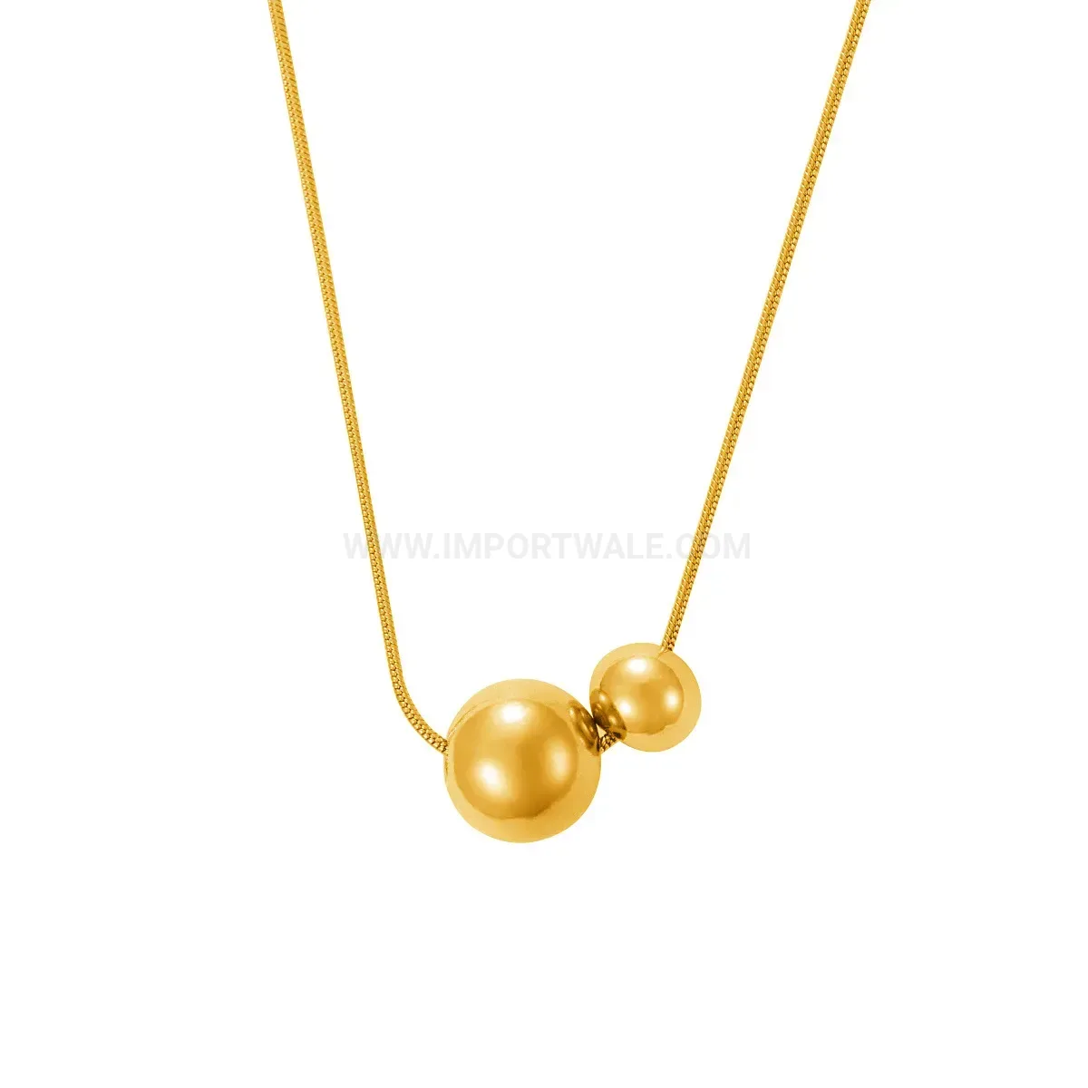 Modern Minimalist Steel Bead Clavicle Chain Necklace for Women