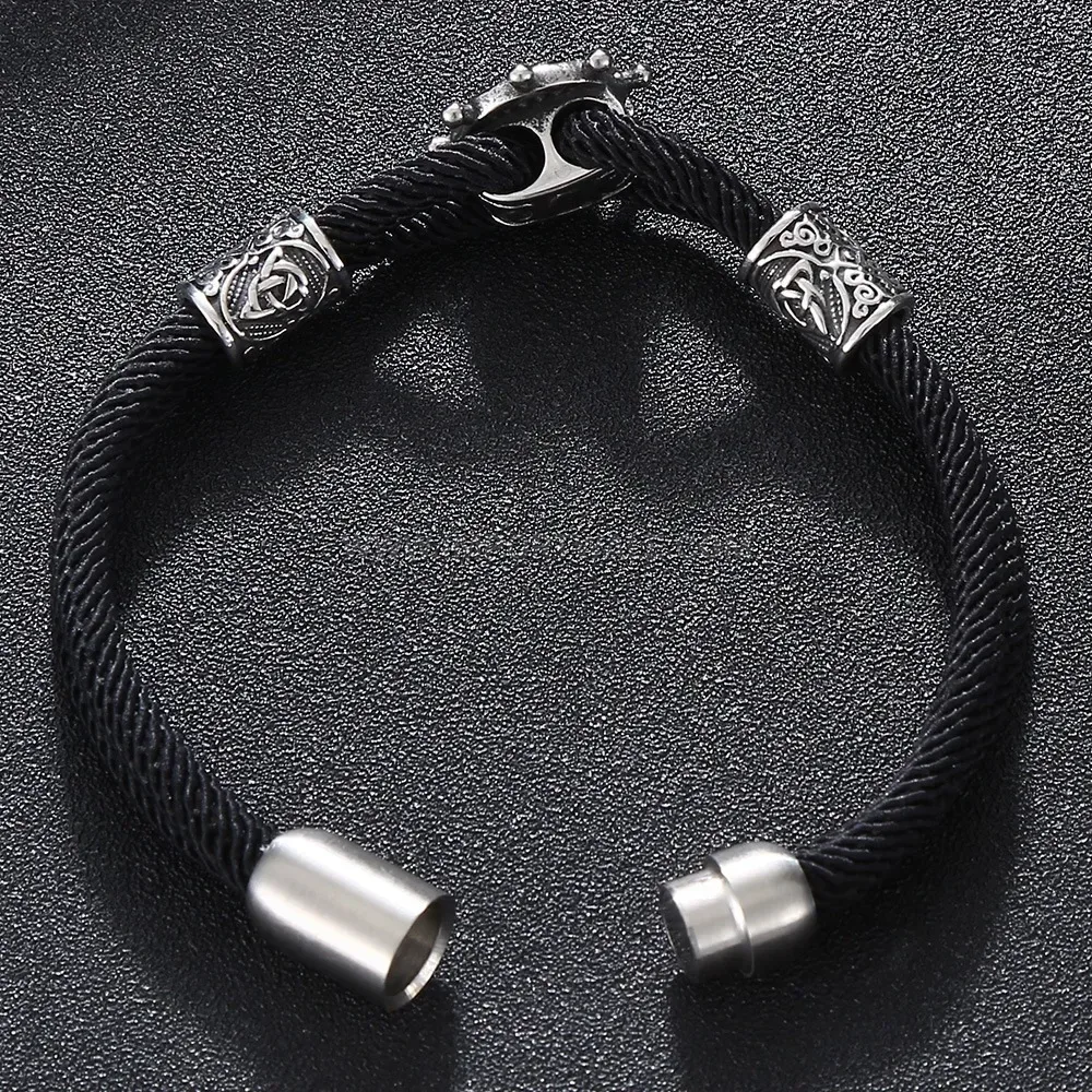 Vintage Style Double-Layer Woven Stainless Steel Men Bracelet