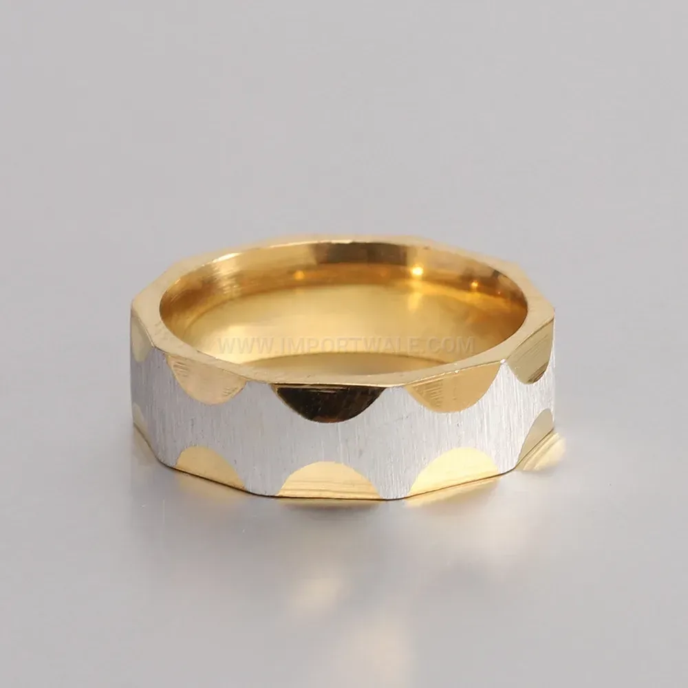 Modern Two-Tone Ripple Textured 8MM Stainless Steel Band