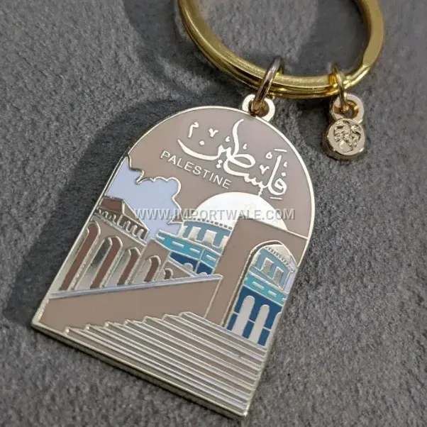 Gold Plated Stainless Steel Map Outline Geometric Charm Pendant