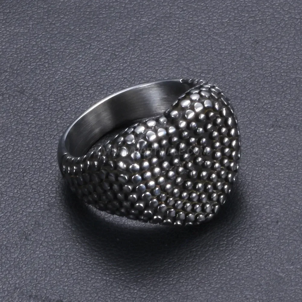 Trendy Vintage Antique Finish Heart Motif Stainless Steel Ring
