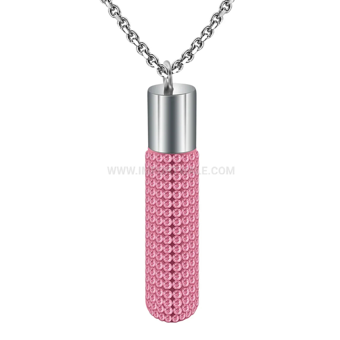 Lipstick Charm Crystal Stainless Steel Clavicle Chain