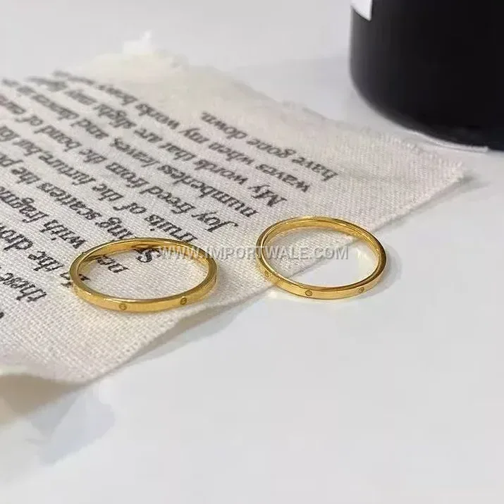 Minimalist Gold Tone Slim Pinky Band Ring
