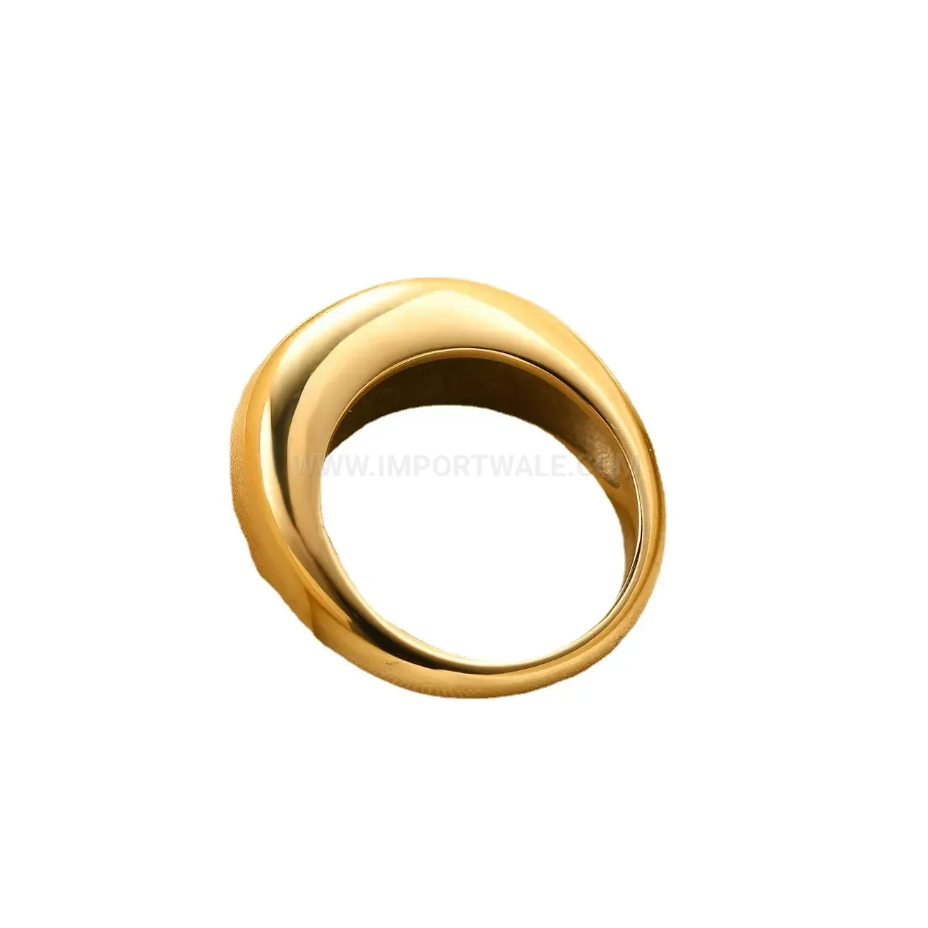 Designer Smooth Oval Plated Stainless Steel Ring