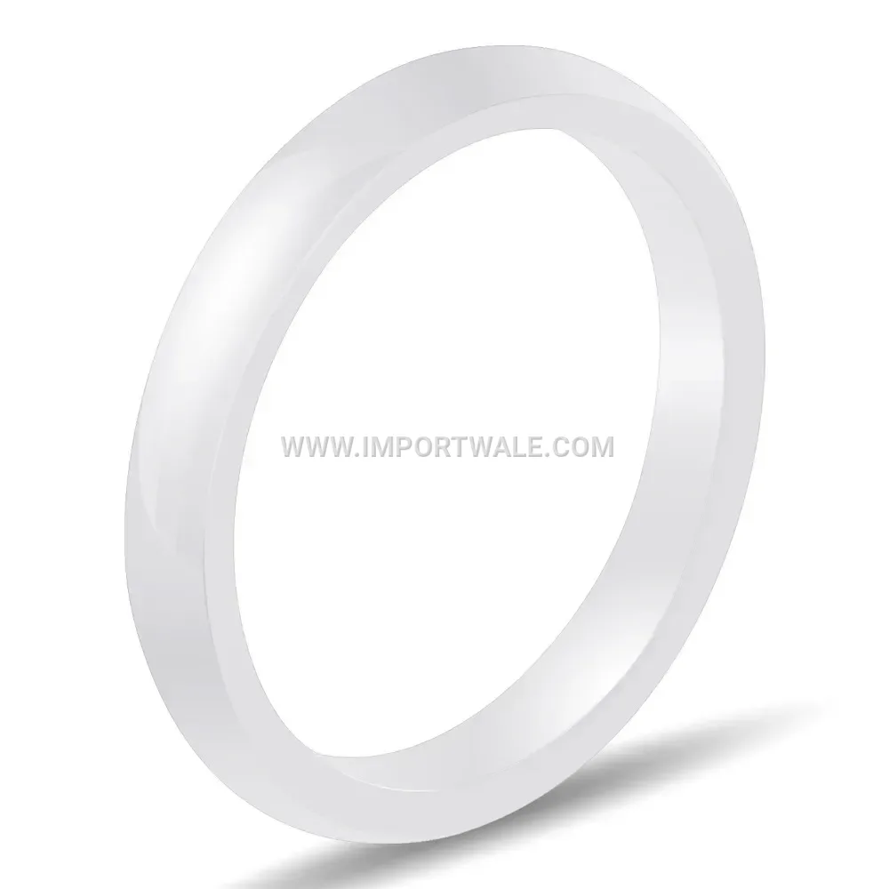 Minimalist Polished 3mm Smooth Ceramic Band