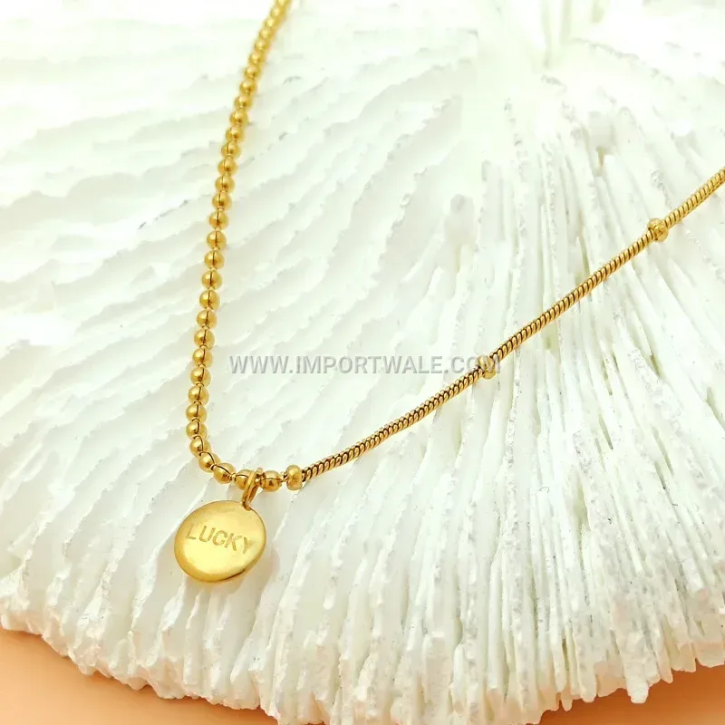 Minimalist Gold Bead Charm Stainless Steel Anklet