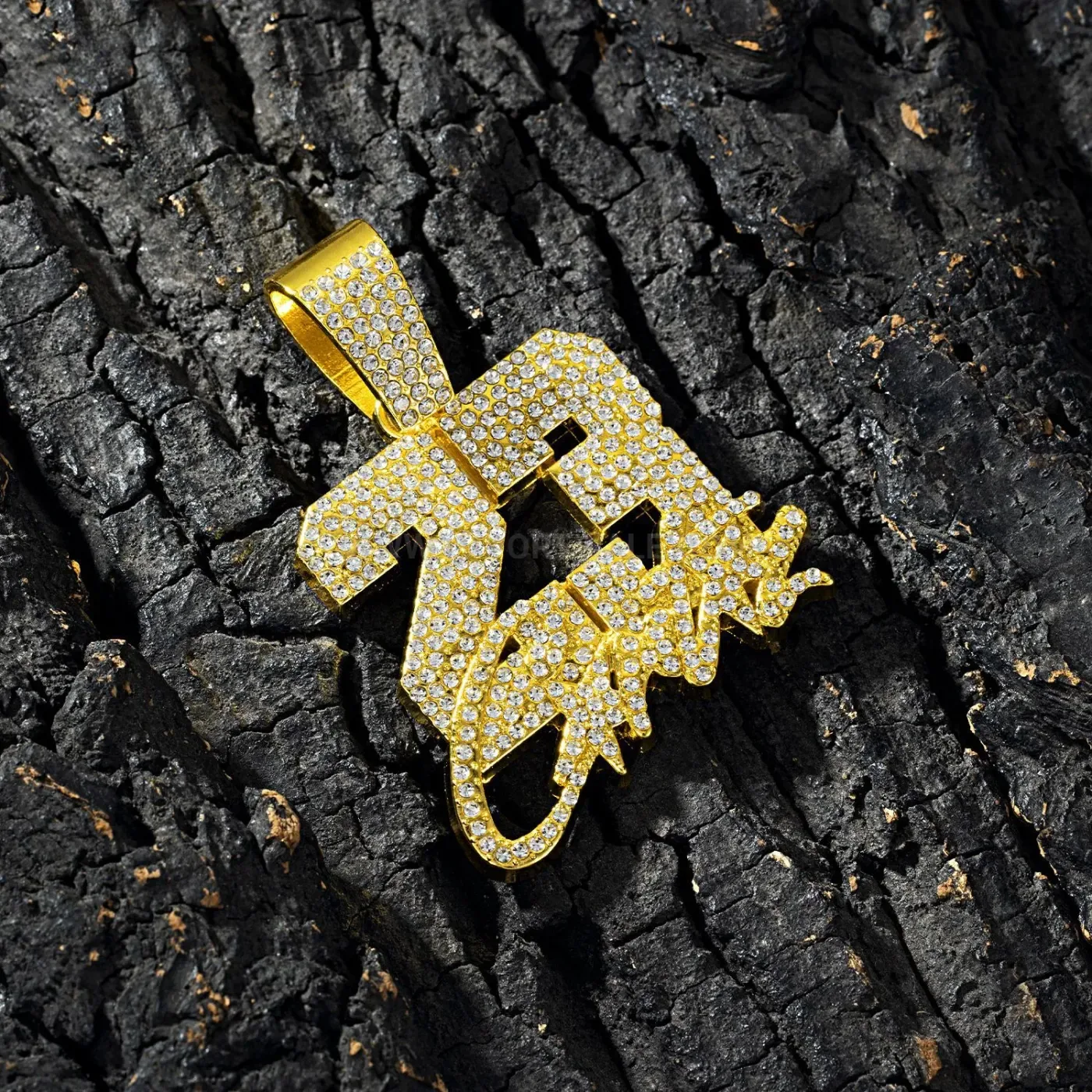 Rhinestone Number 23 Star Zinc Alloy Hip Hop Pendant Necklace