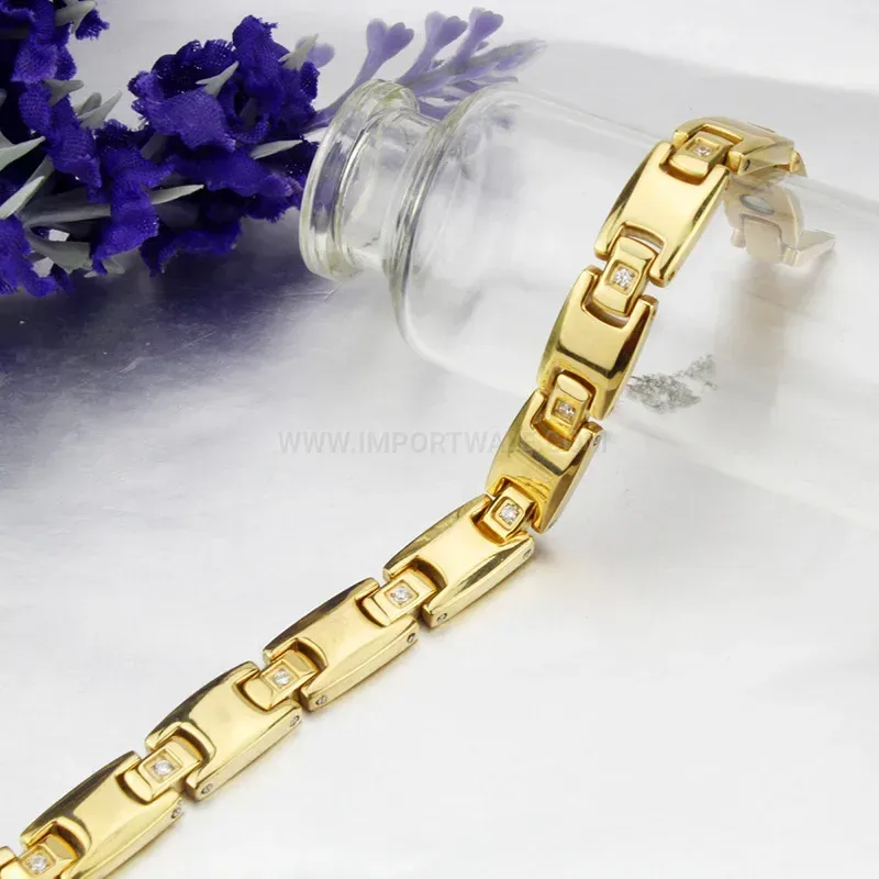 Chic Geometric Pure Titanium Magnetic Wellness Bracelet