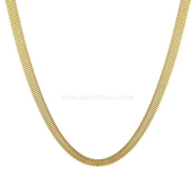 Premium Vintage Gold Titanium Steel Woven Chain Choker Necklace