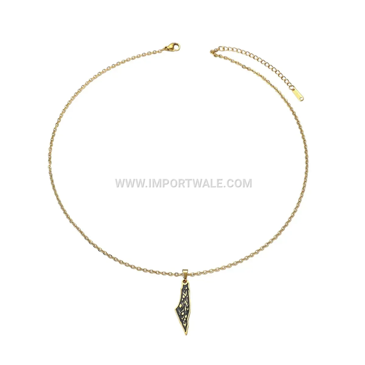 Stainless Steel Arabic Allah Calligraphy Script Pendant Necklace