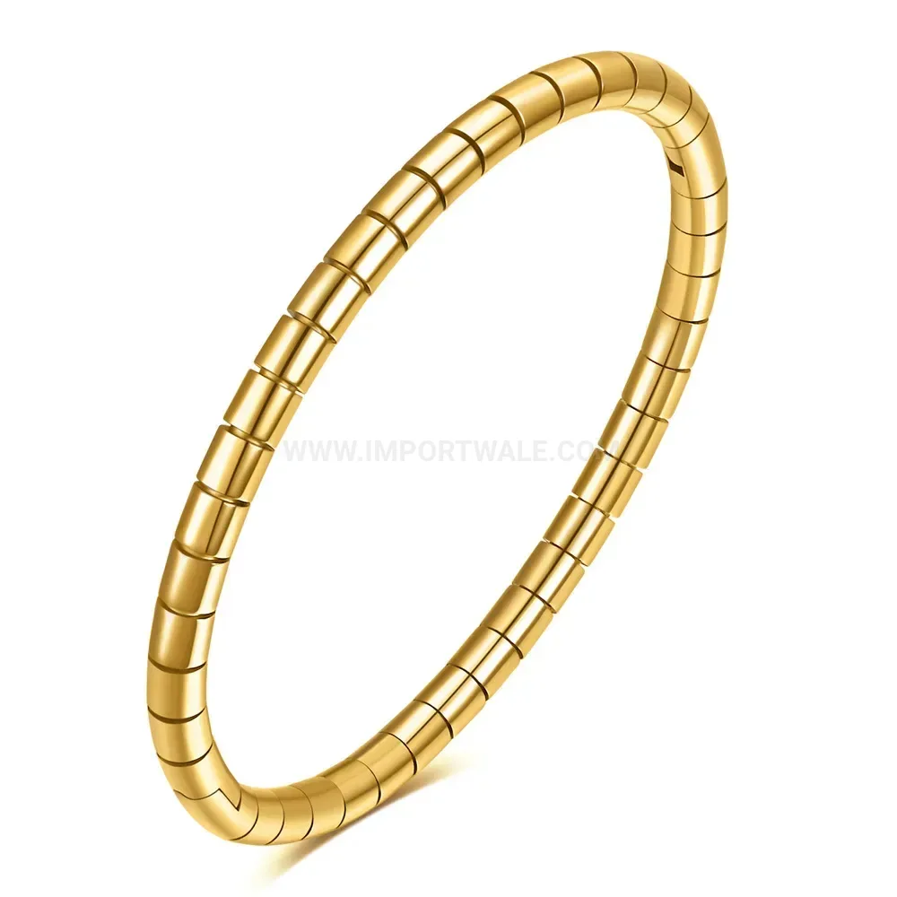 Designer Oval Snake Chain Open Stainless Steel Bangle