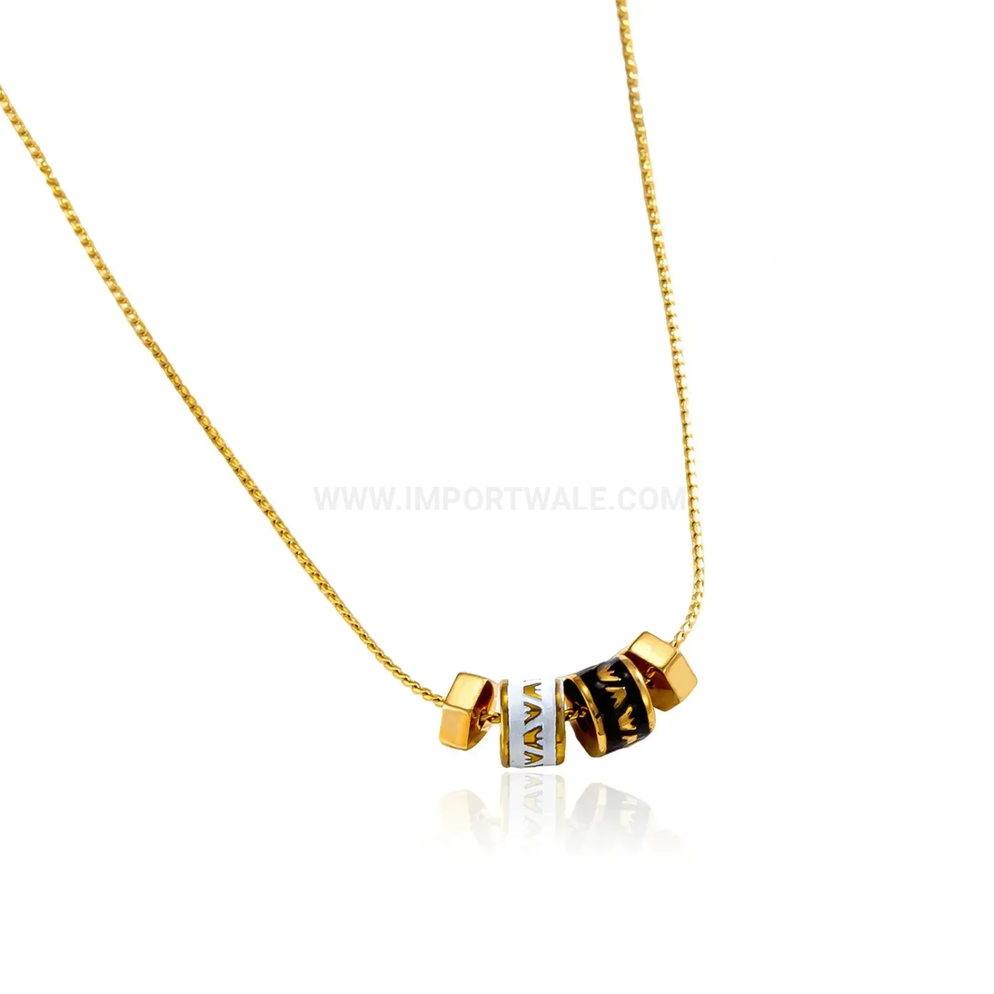Chic Enamel Cylinder Pendant Stainless Steel Clavicle Chain Necklace