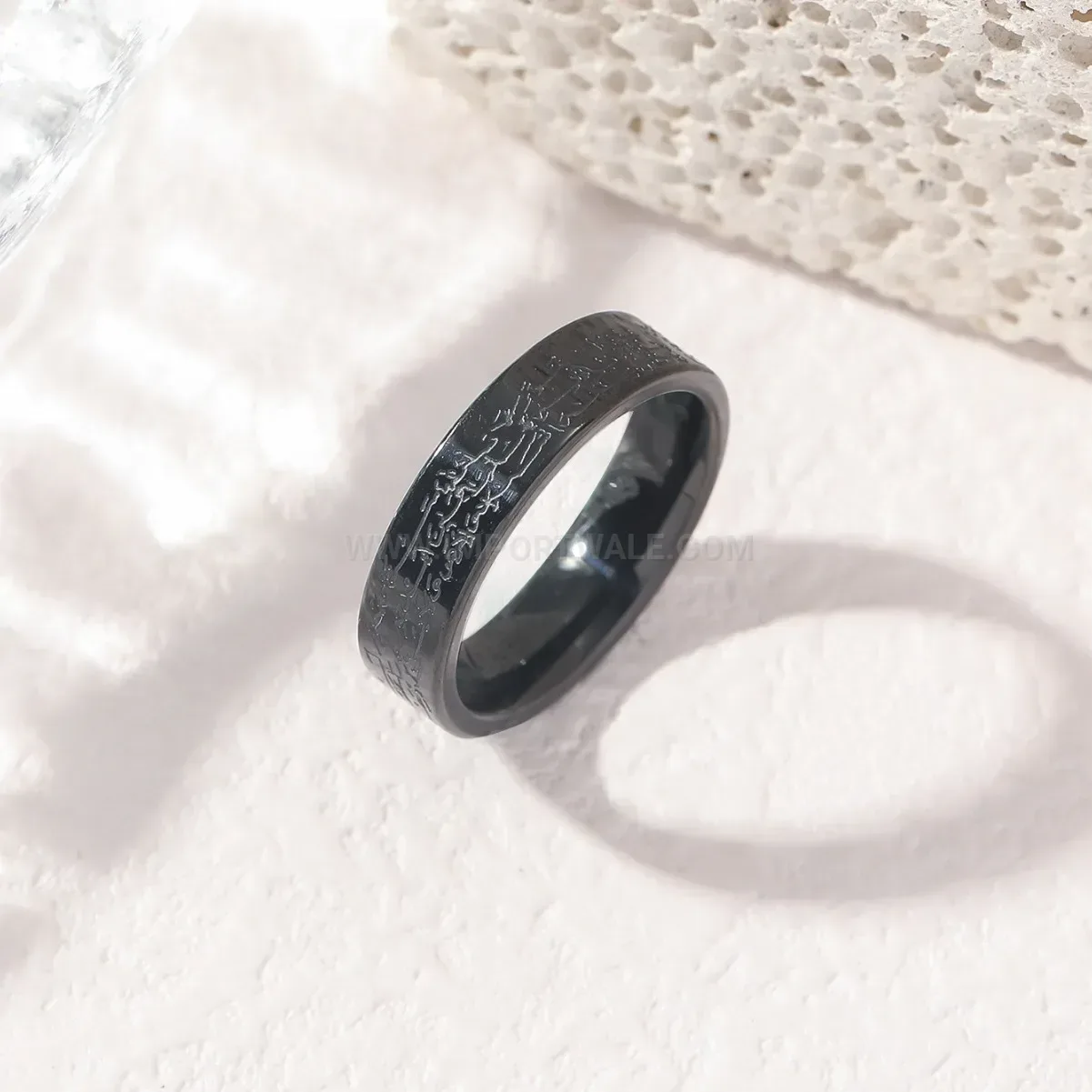 Stainless Steel Ayatul Kursi Engraved Band Ring