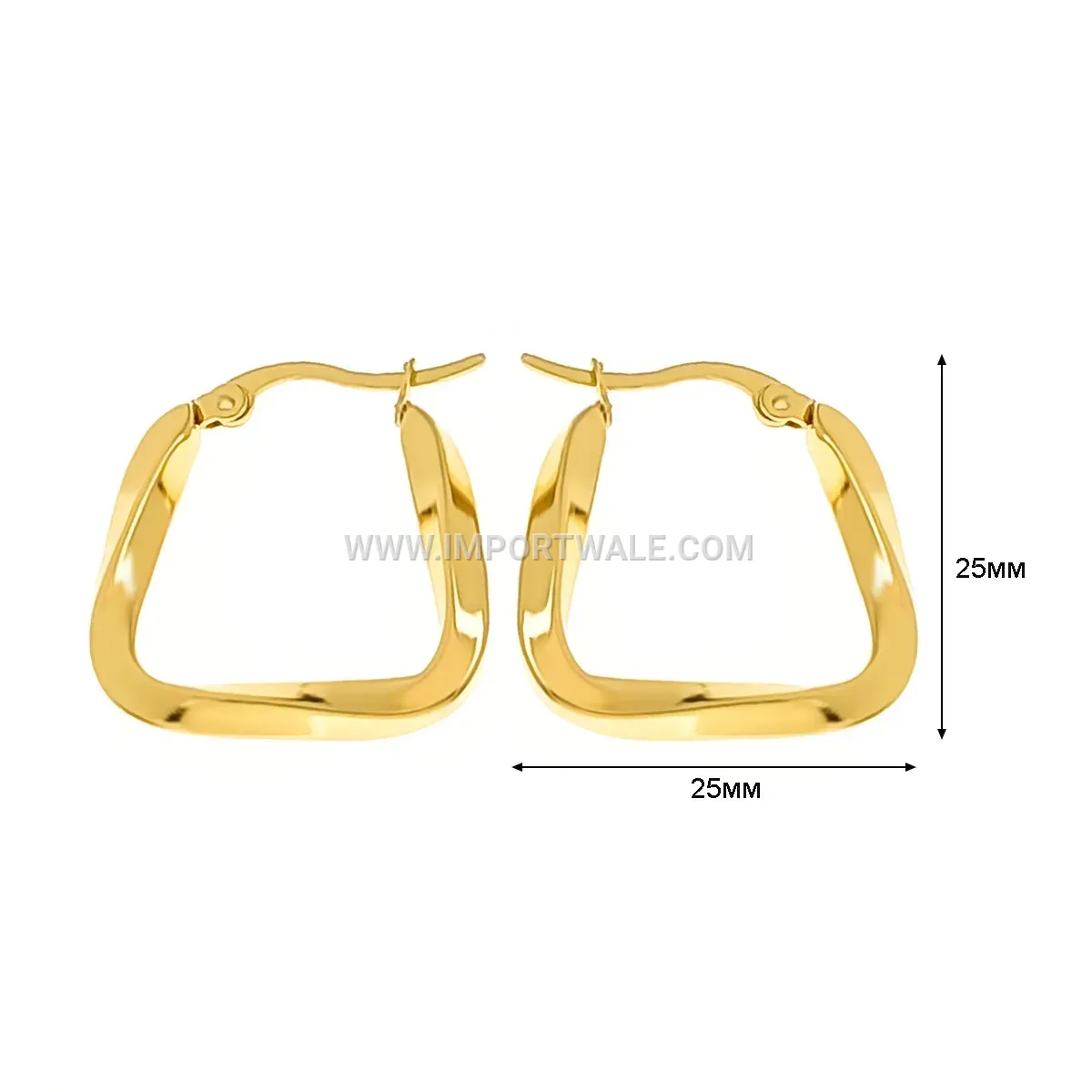 18K Gold Plated Geometric Hoop Earrings in Titanium Steel