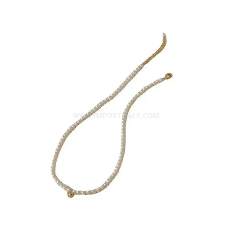 Classic Vintage French Style Faux Crystal Pearl Strand Choker Necklace