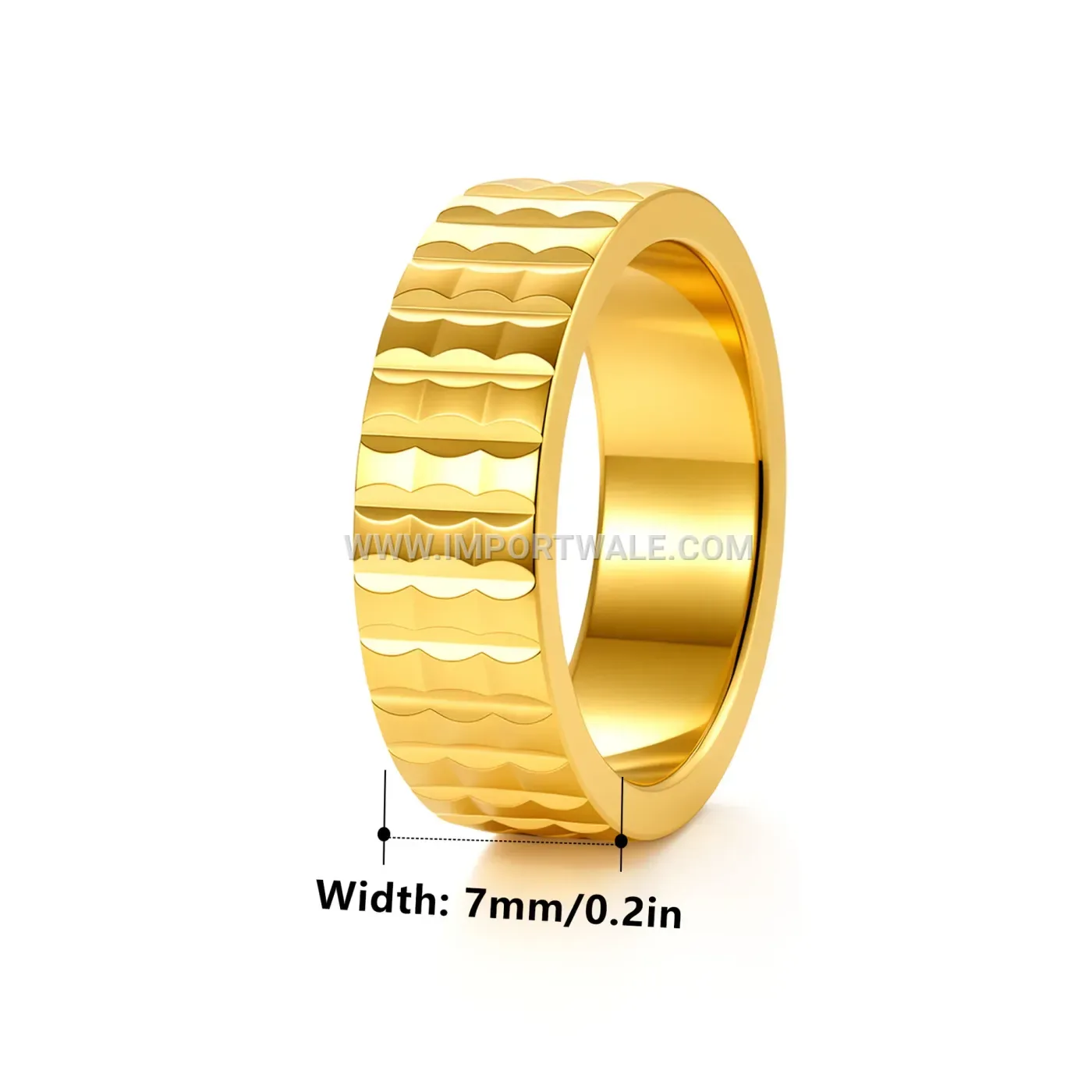 Hammered Stainless Steel Slim Band Ring