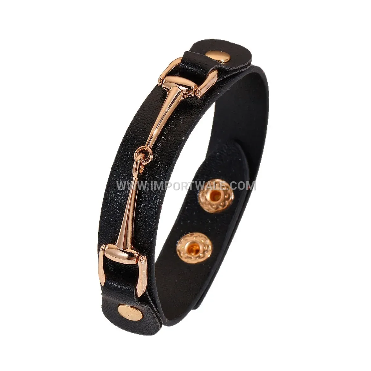 Minimalist PU Leather Horseshoe Buckle Wrap Bracelet