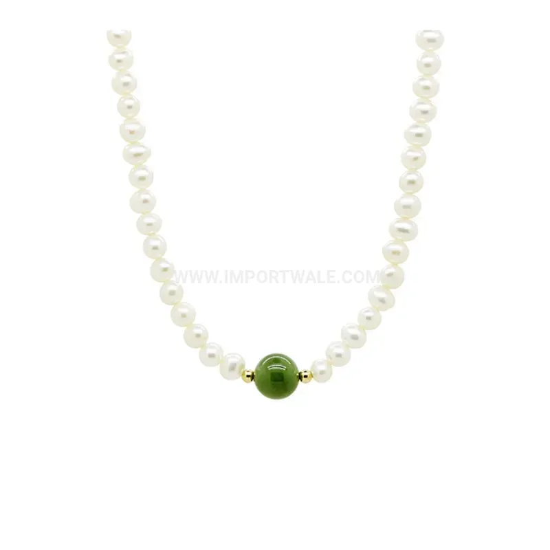 Premium Imitation Cat Eye and Pearl Beaded Strand Necklace