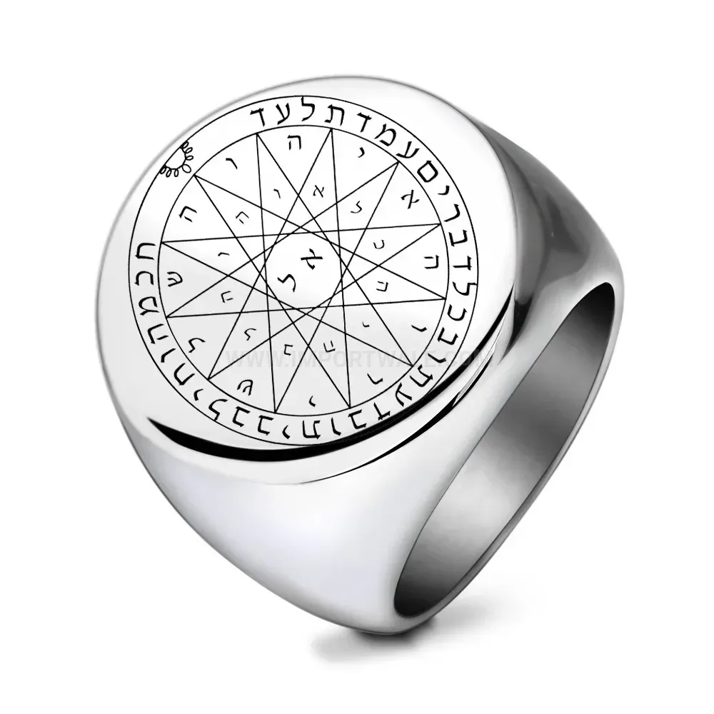 Stylish Zodiac Symbol Engraved Polished Stainless Steel Ring