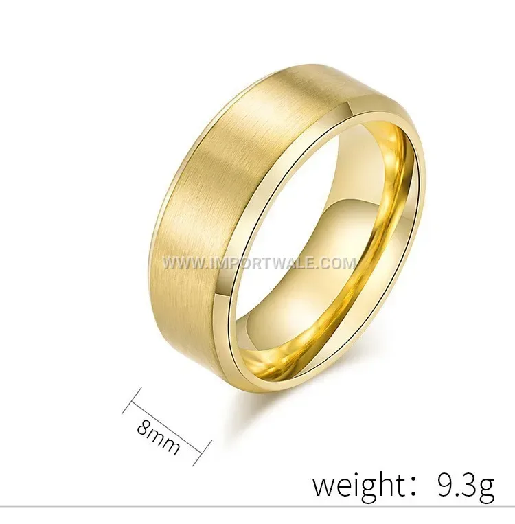 Minimalist Plain Gold Plated Stainless Steel Couple Band