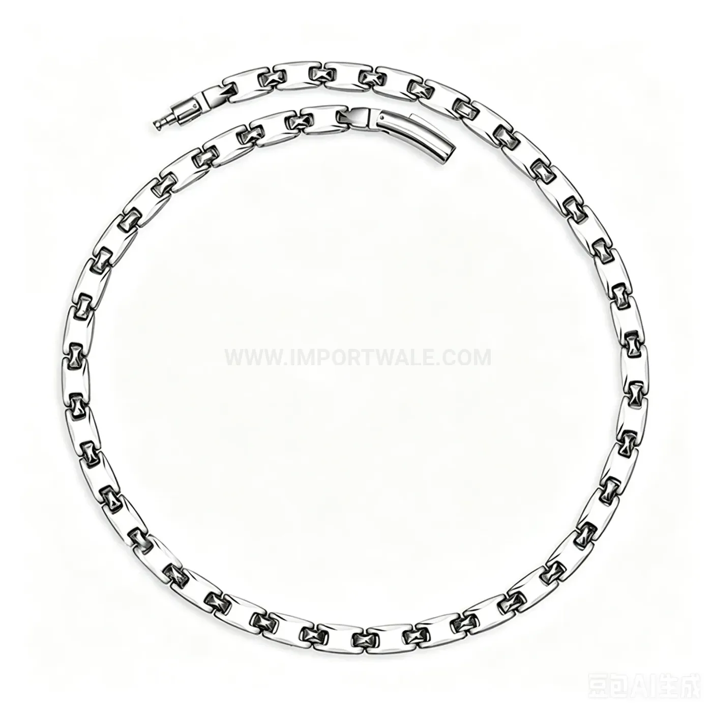 Elegant Pure Titanium Bio Magnetic Therapy Geometric Chain Necklace
