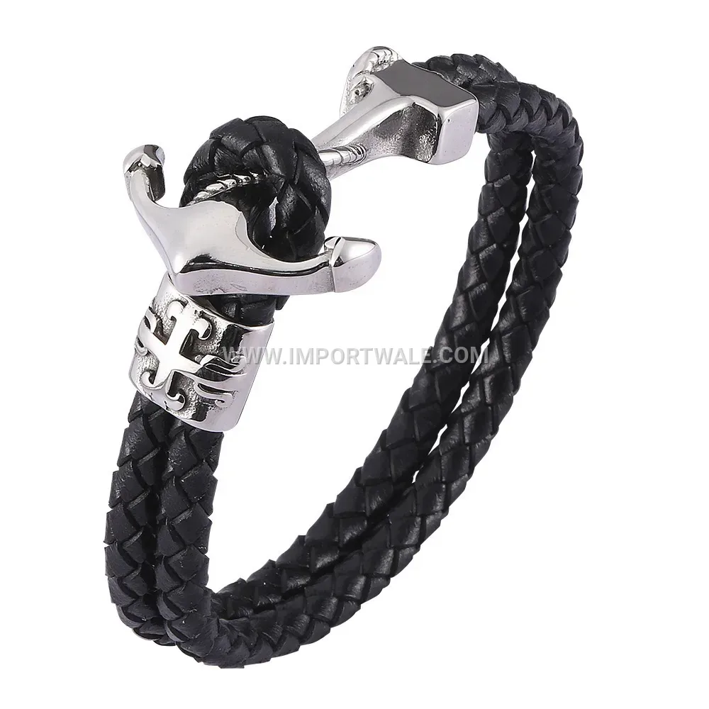 Adjustable Mesh Stainless Steel Cross Bracelet