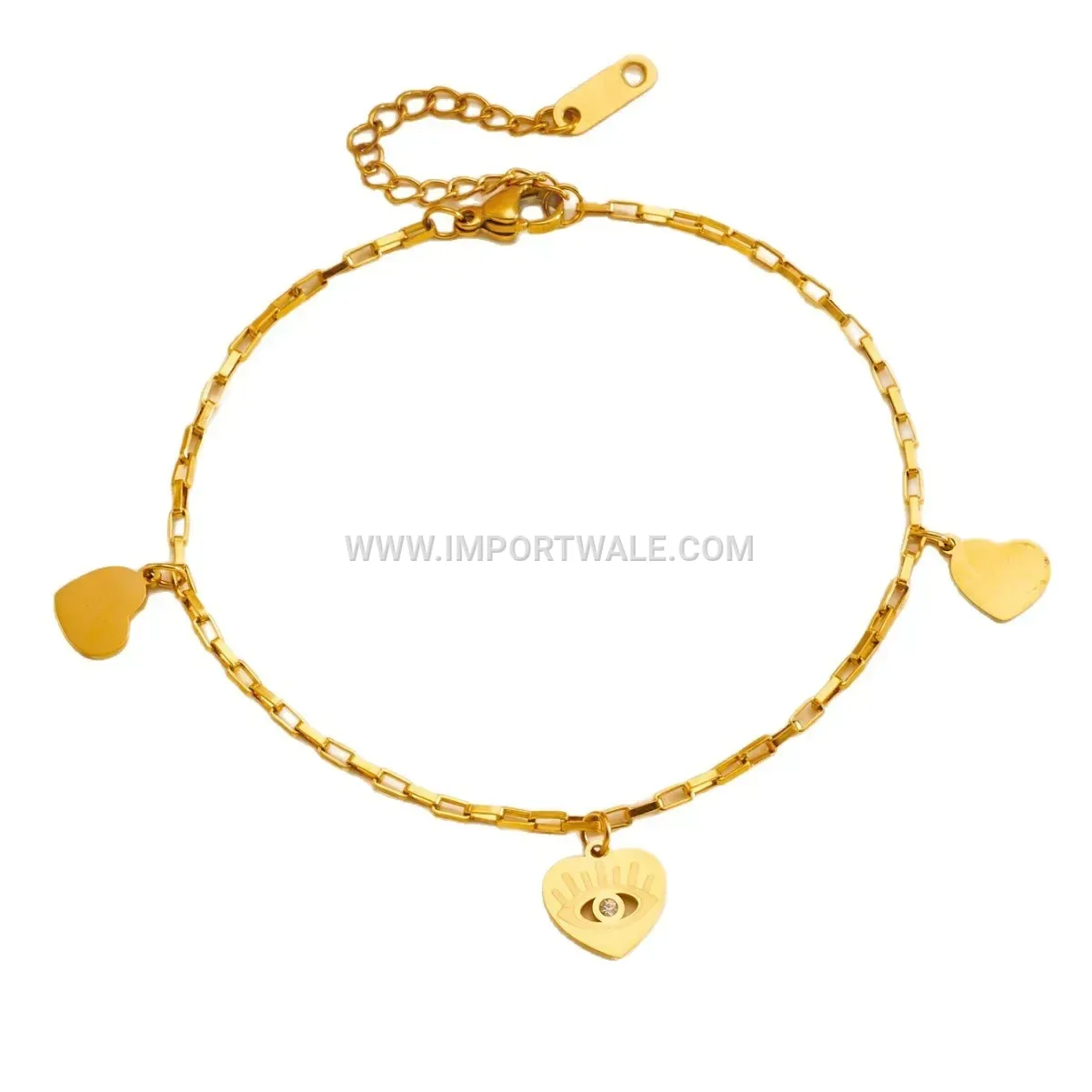 Minimalist Stainless Steel Heart Dangle Anklet Chain