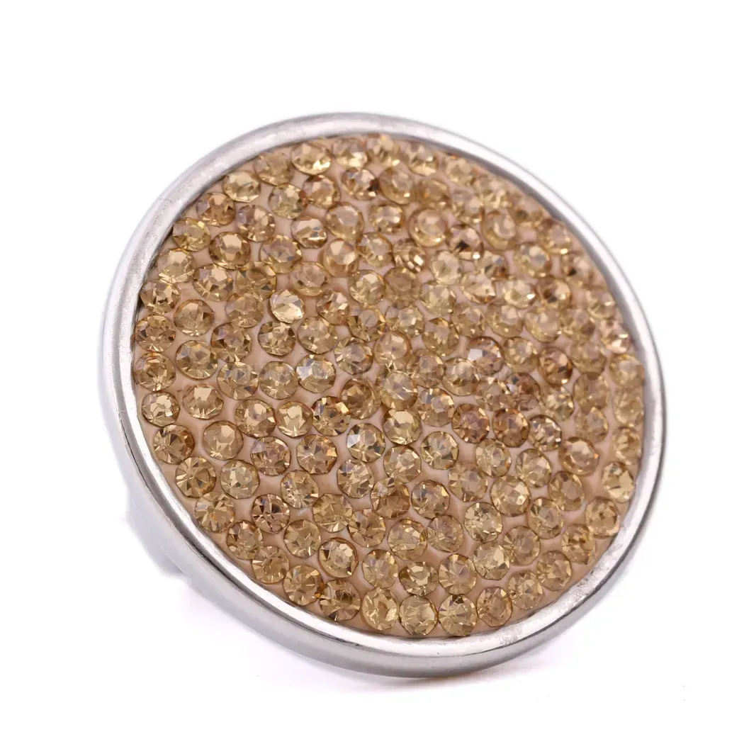 Stainless Steel Statement Round Pave Crystal Ring