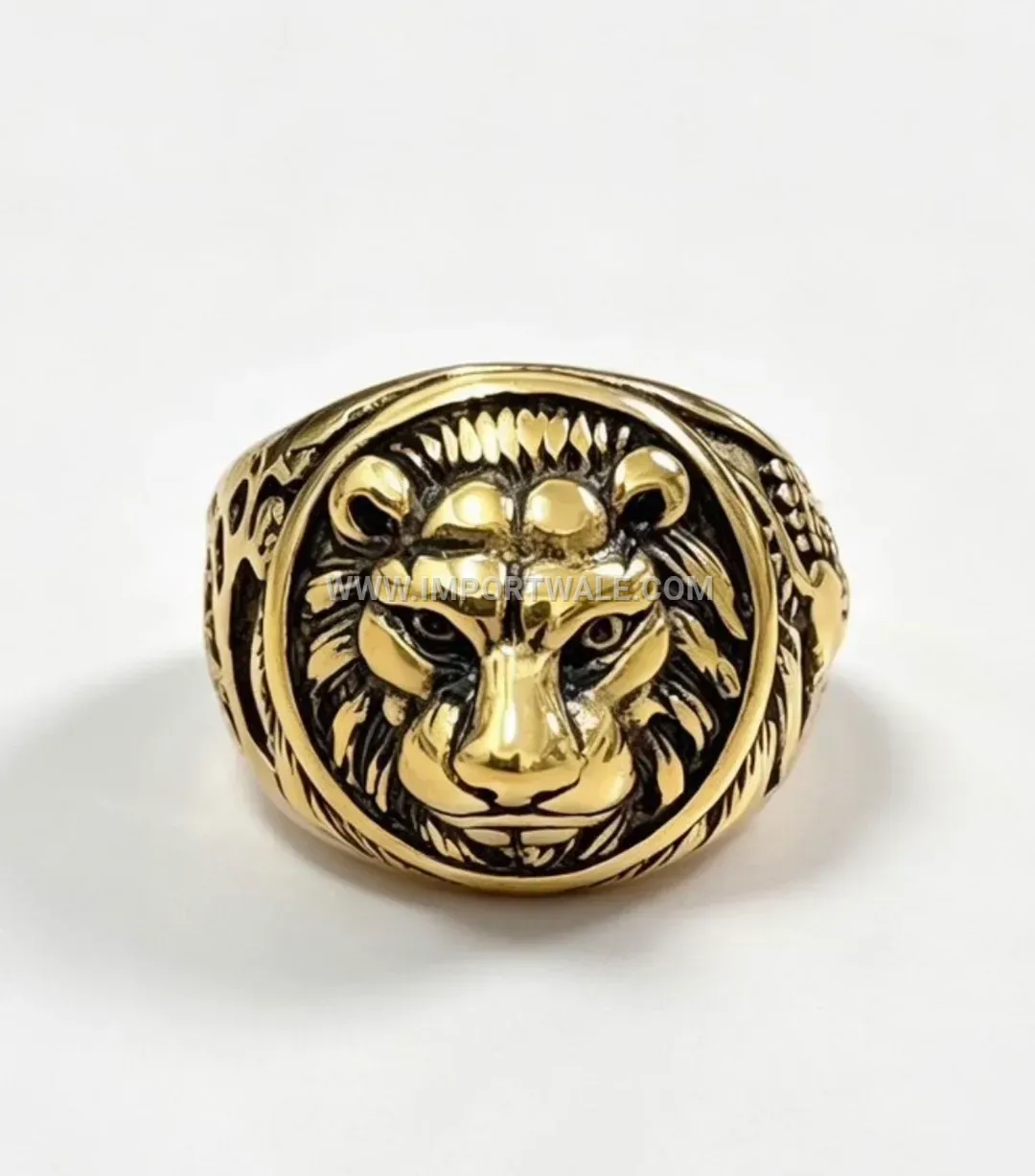 Vintage Lion Head Stainless Steel Signet Ring