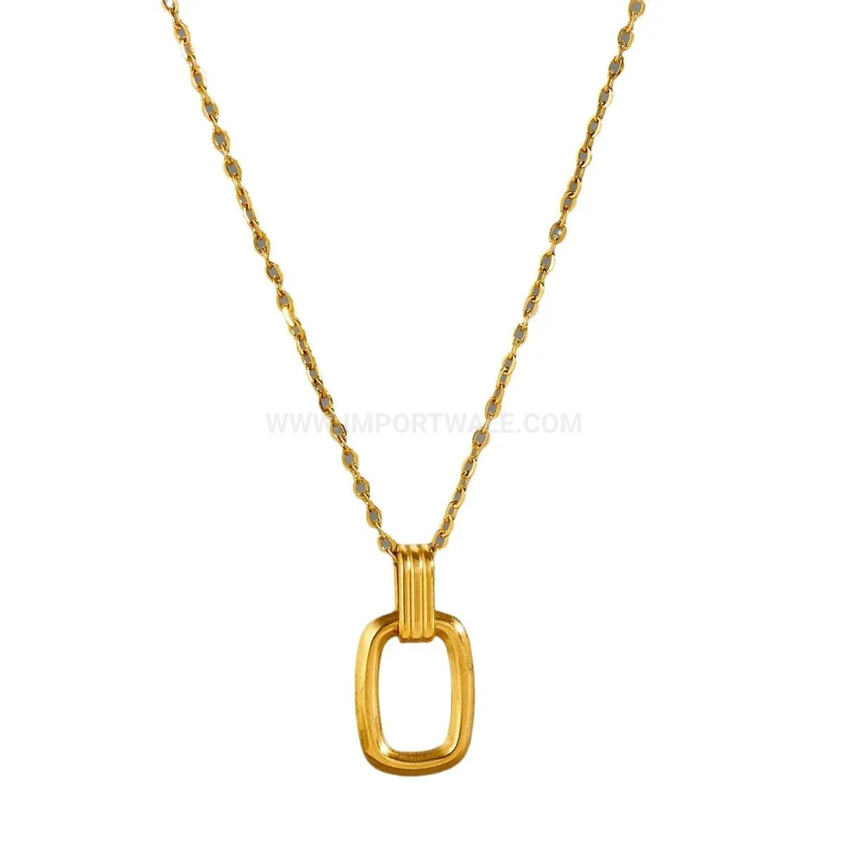 Minimalist Interlocking Double Ring Titanium Steel Necklace