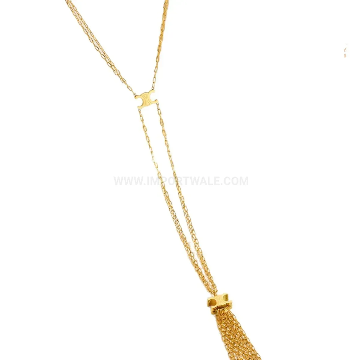 Stainless Steel Tassel Twist Chain Pendant Necklace