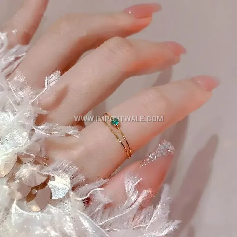 Slim Gold Plated Stainless Steel Band with Radiant Crystals