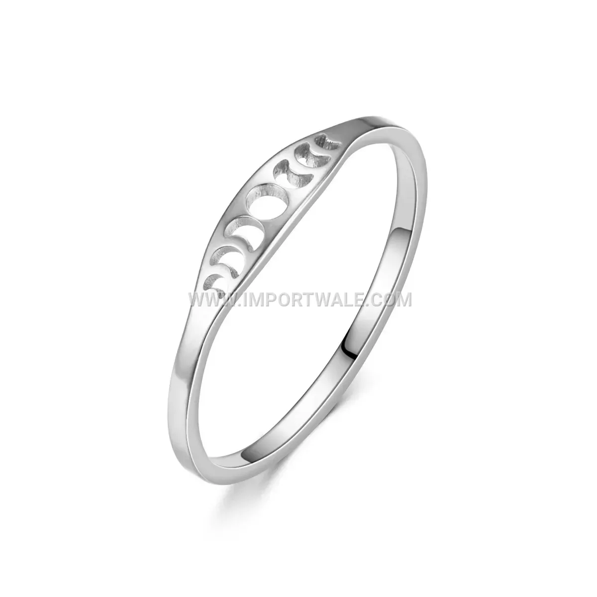 Delicate Cutout Celestial Motif Stainless Steel Band